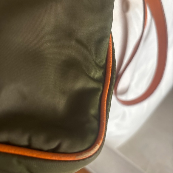 Prada Flat Messenger Bag in Olive Green and Orange - Picture 6 of 7
